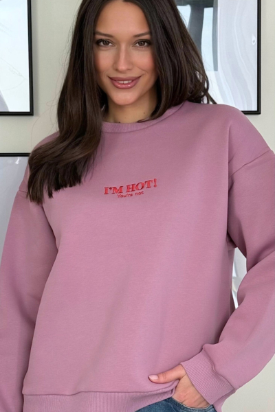 Розовый свитшот «ХОТ»